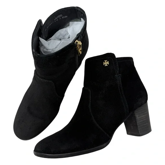 Tory Burch Sabe Suede Ankle Bootie Women’s Size 6.5 Black - Picture 10 of 10